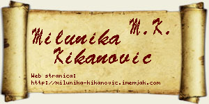 Milunika Kikanović vizit kartica